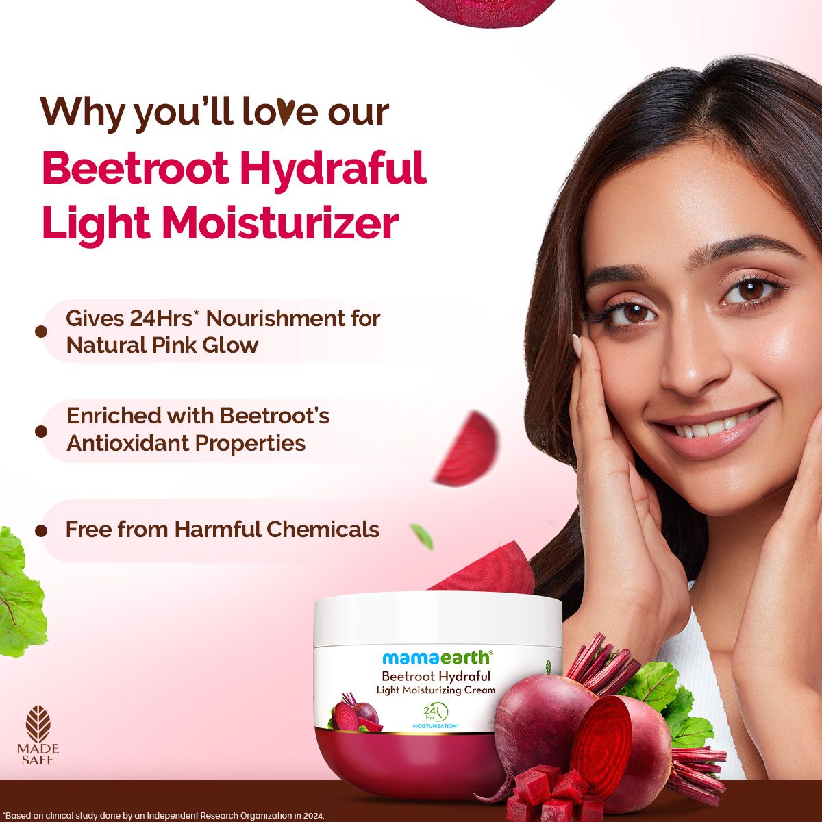 Mamaearth Beetroot Hydraful Moisturizer with Beetroot & Hyaluronic Acid for Natural Pink Glow, Pack of 2 X 200g - Image 2 - Buy from Indicrest
