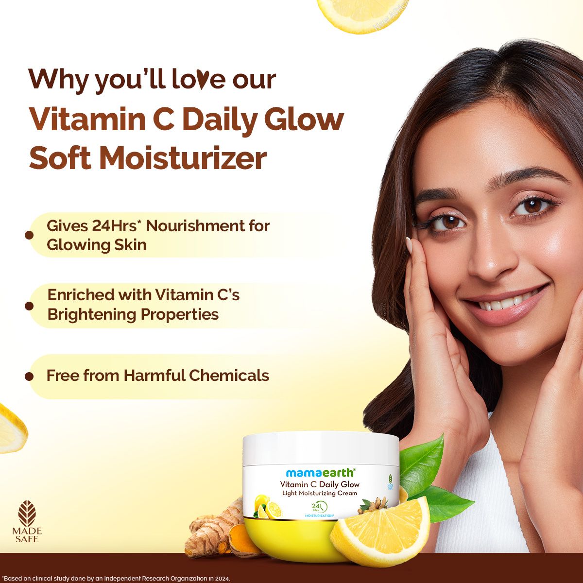 Mamaearth Vitamin C Daily Glow Light Moisturizer with Turmeric & Vitamin C for Skin Brightening, 200g (, Pack of 2) - Image 2 - Buy from Indicrest