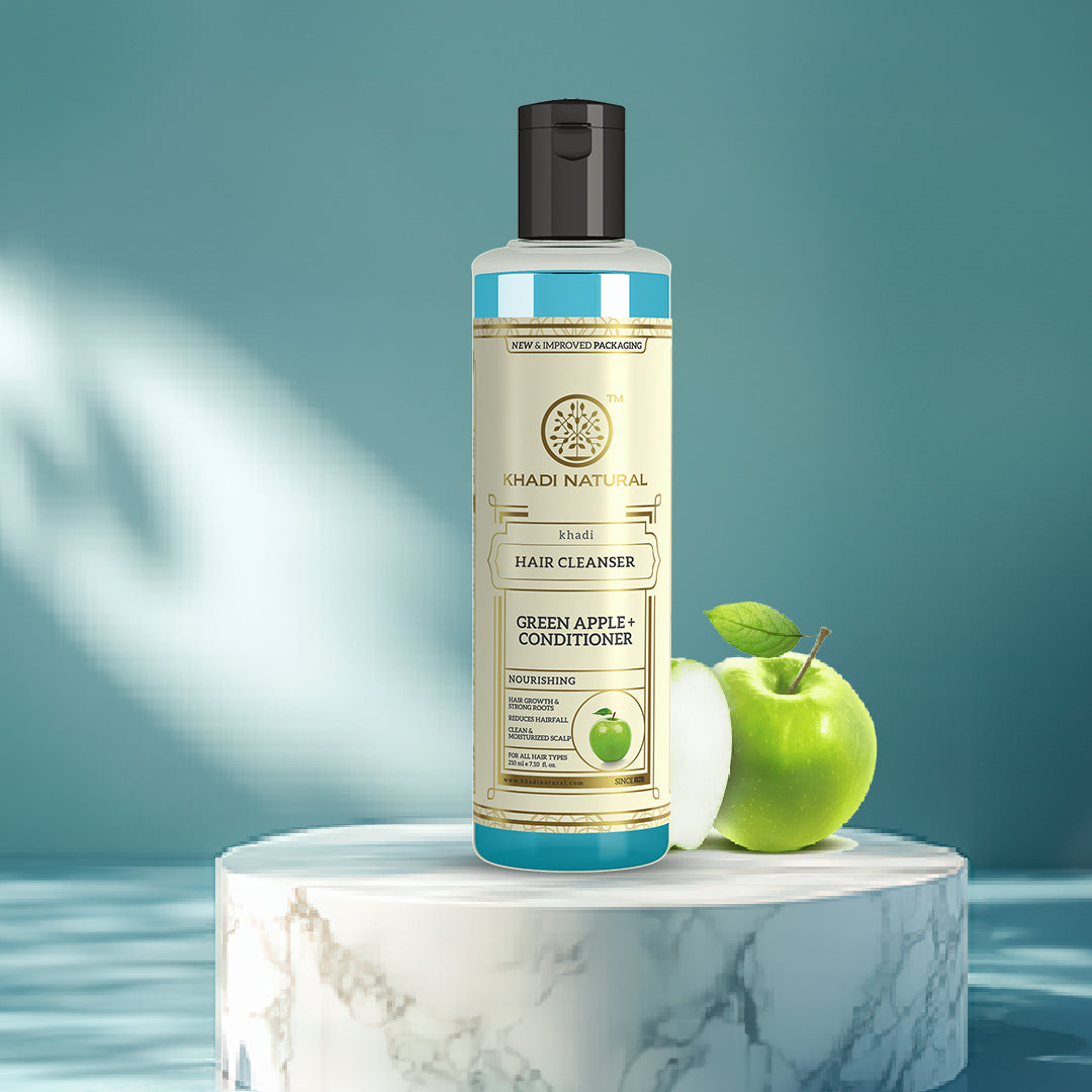 Khadi Natural Green Apple Conditioner With Hair Cleanser - 210ml Sale - Image 7 - Buy from Indicrest
