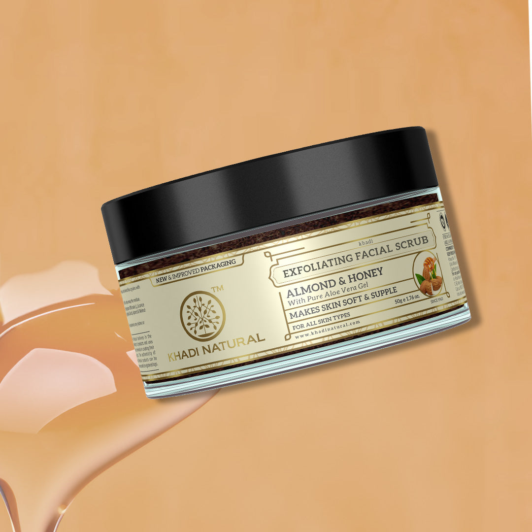 Khadi Natural Almond & Honey Facial Massage Gel with Scrub - 50gm - Image 6 - Buy from Indicrest