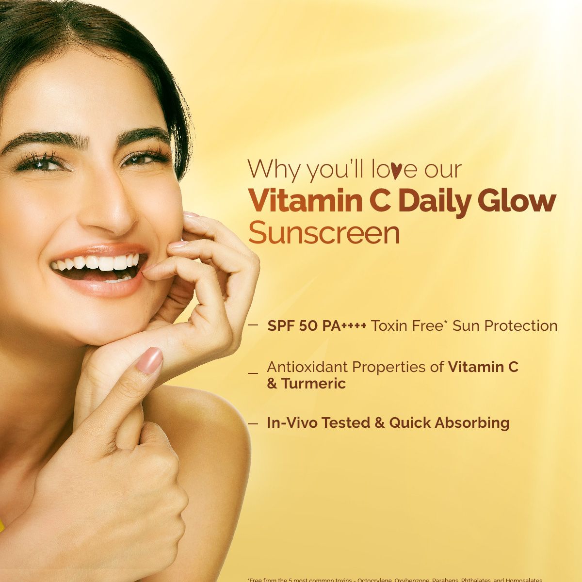 Mamaearth Vitamin C Daily Glow Sunscreen with Vitamin C & Turmeric for Sun Protection & Glow, 125 g - Image 2 - Buy from Indicrest