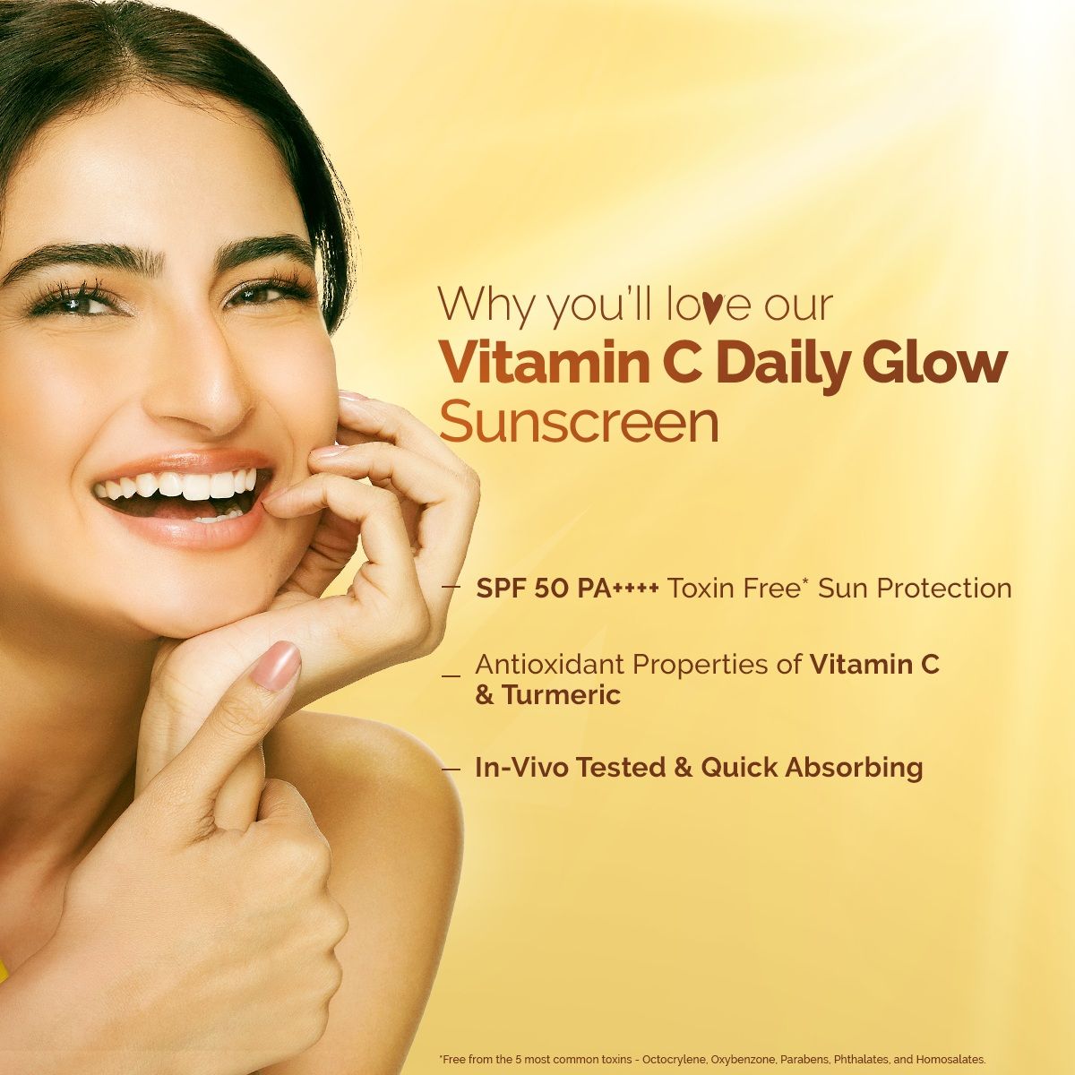 Mamaearth Vitamin C Daily Glow Sunscreen SPF 50 PA++++, 50g, Pack of 2 - Image 2 - Buy from Indicrest