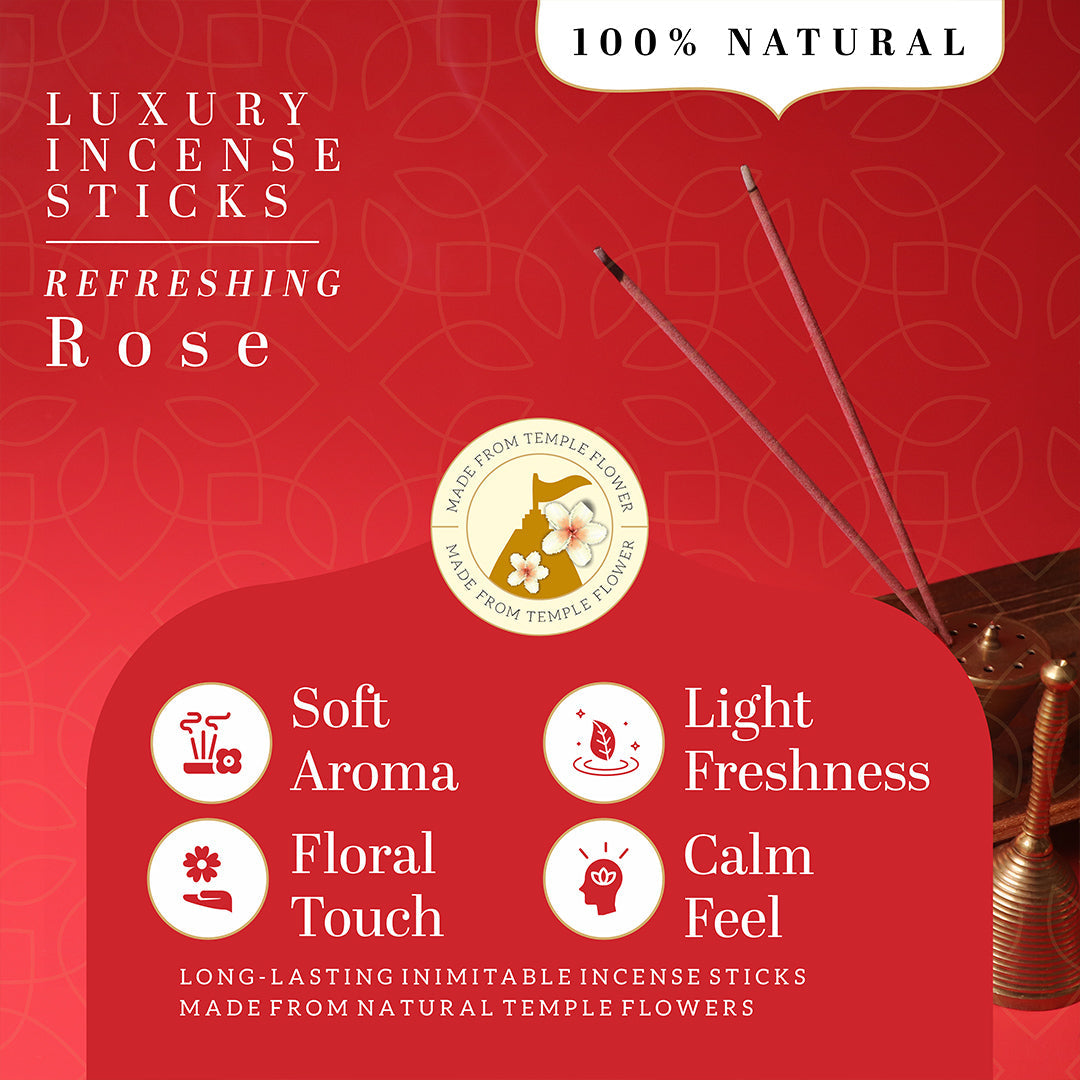 Khadi Natural Incense Sticks Rose Combo (Pack of 3) - Image 2 - Buy from Indicrest
