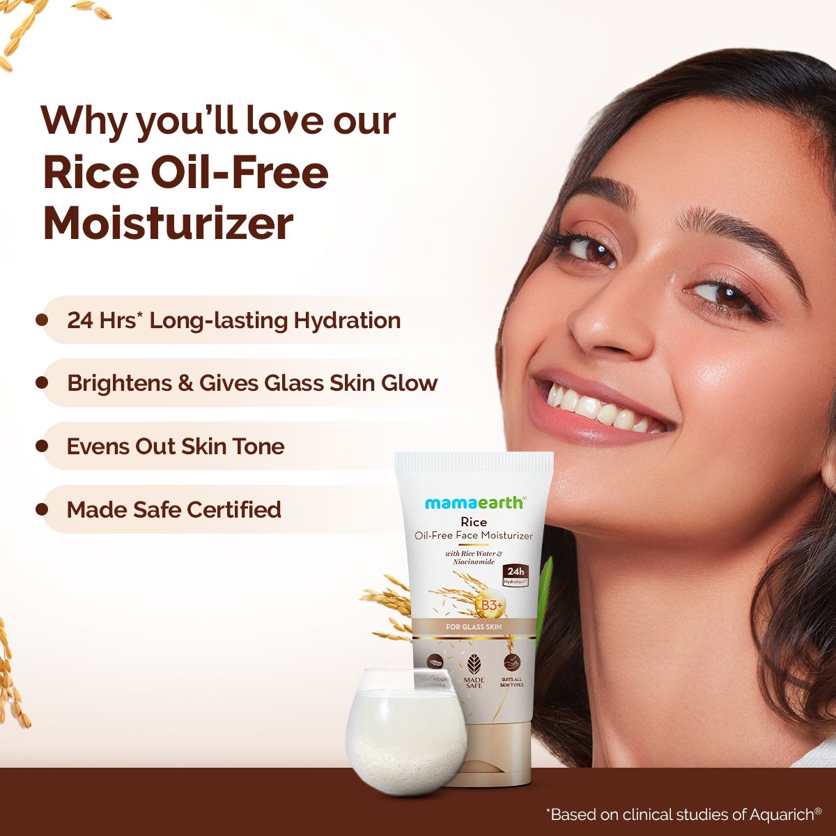 Mamaearth Rice Oil-Free Face Moisturizer With Rice Water & Niacinamide for Glass Skin, Pack of 2 X 150g - Image 2 - Buy from Indicrest