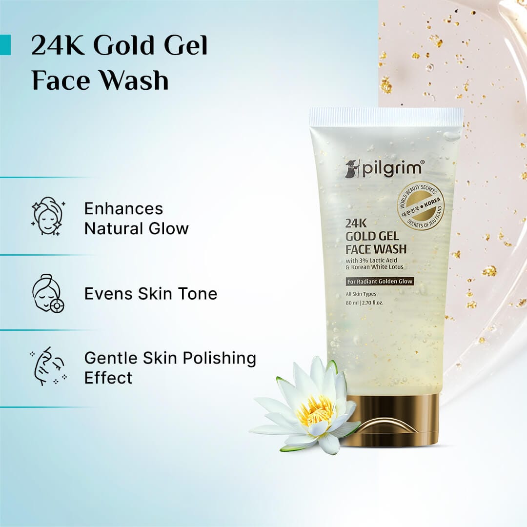 Pilgrim 24K Gold Gel Face Wash, 80ml - Image 3 - Buy from Indicrest