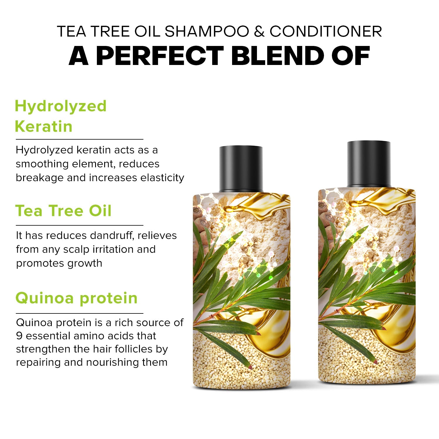 De Fabulous Tea Tree Oil Shampoo 250ml and Conditioner 250ml - Image 2 - Buy from Indicrest