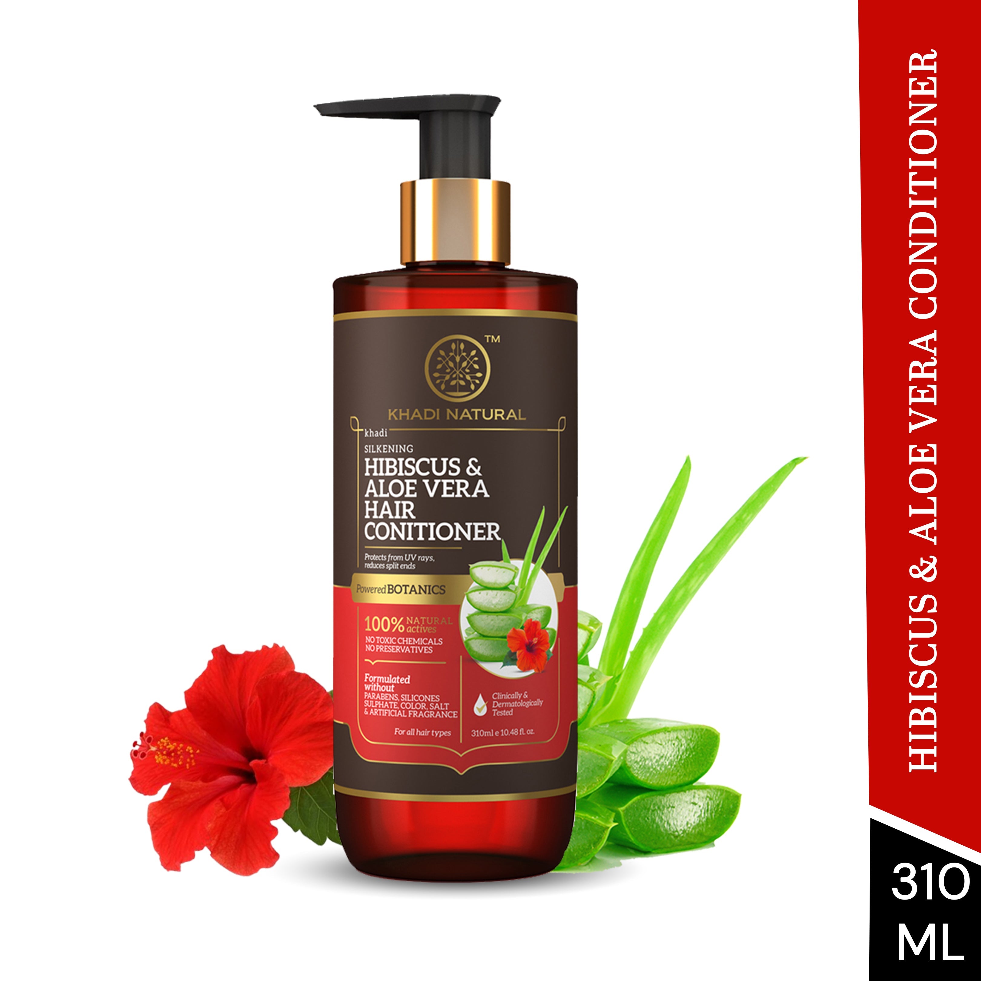 Khadi Natural Hibiscus & Aloe Vera Hair Conditioner - Parabens, Silicones, Sulphate, Color, Salt & Artificial Fragrance Free - 310ml - Image 6 - Buy from Indicrest