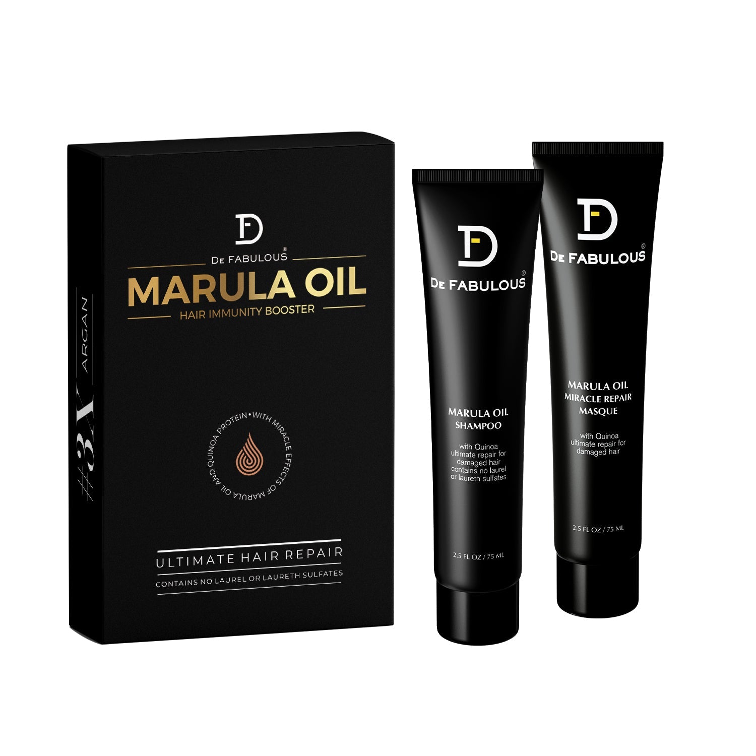De Fabulous Marula Oil Shampoo 75ml and Masque 75ml - Image 2 - Buy from Indicrest