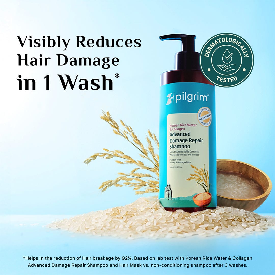 Pilgrim Korean Rice Water & Collagen Advanced Damage Repair Shampoo, 300ml - Image 5 - Buy from Indicrest