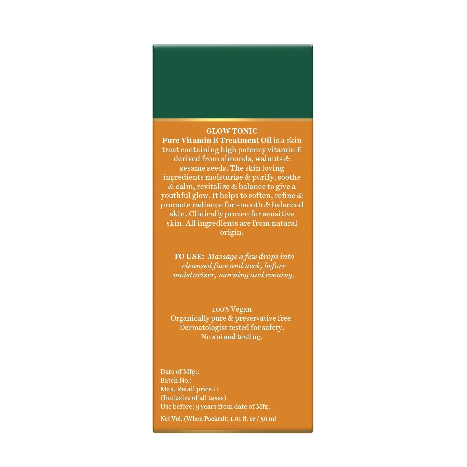 Biotique Glow Tonic Pure Vitamin E Treatment Oil, 30ml - Image 2 - Buy from Indicrest