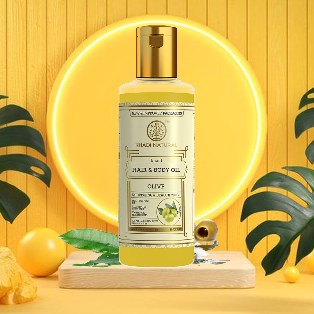Khadi Natural Olive Oil for Hair & Body - 100ml - Image 5 - Buy from Indicrest