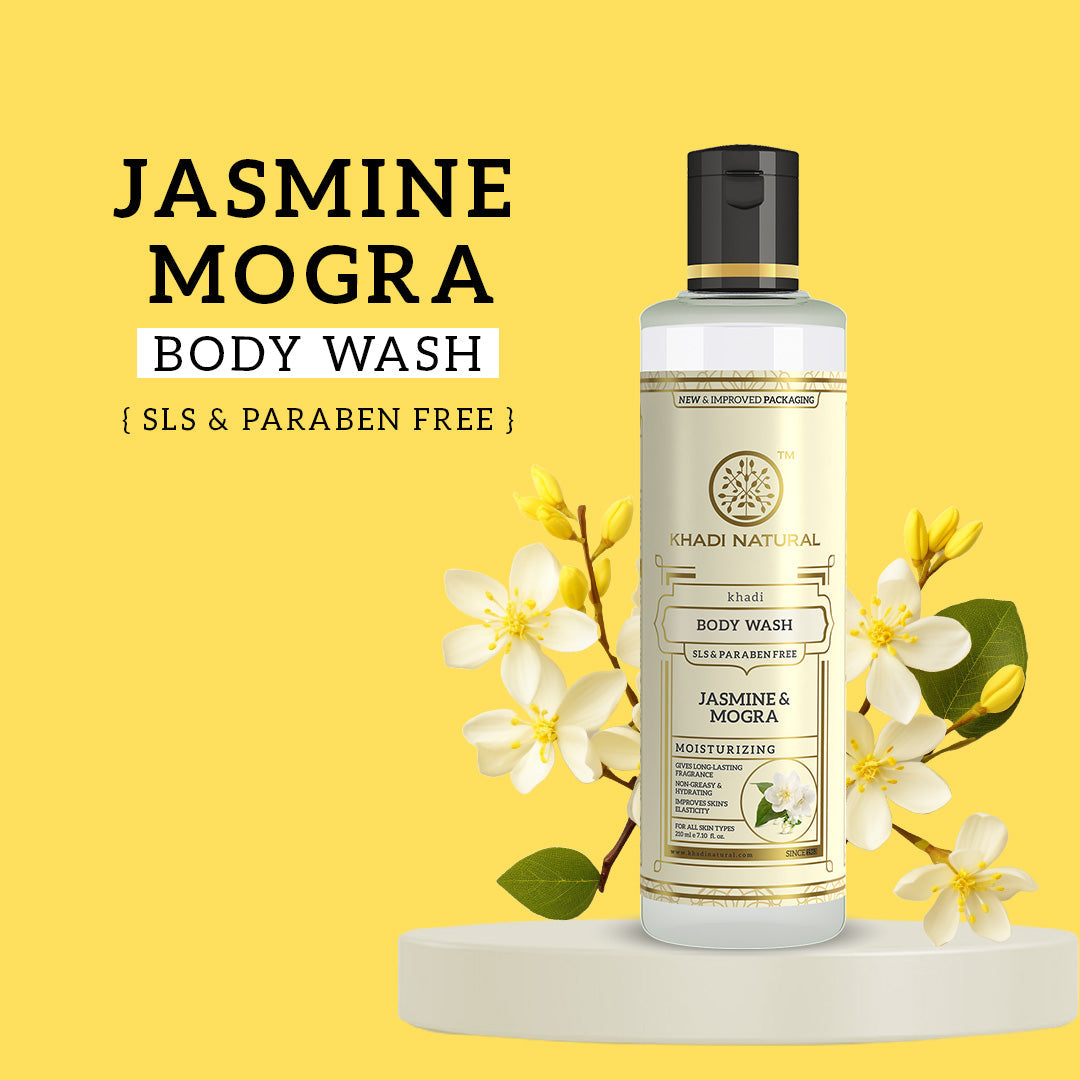 Khadi Natural Jasmine & Mongra Body Wash SLS & Paraben Free - 210ml - Image 7 - Buy from Indicrest