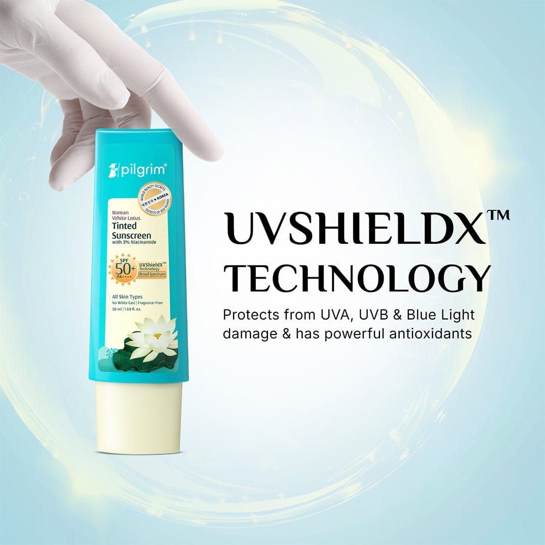 Pilgrim Korean White Lotus Tinted Sunscreen SPF 50+ PA++++, 50ml - Image 2 - Buy from Indicrest