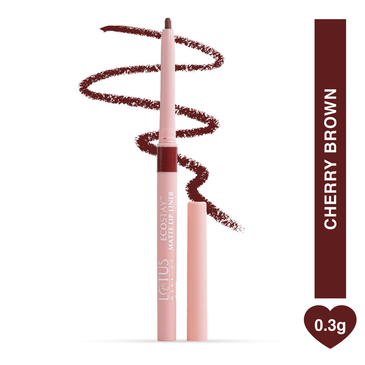 Lotus Herbals Make-Up Ecostay Matte Lip Liner, Cherry Brown, 0.3g