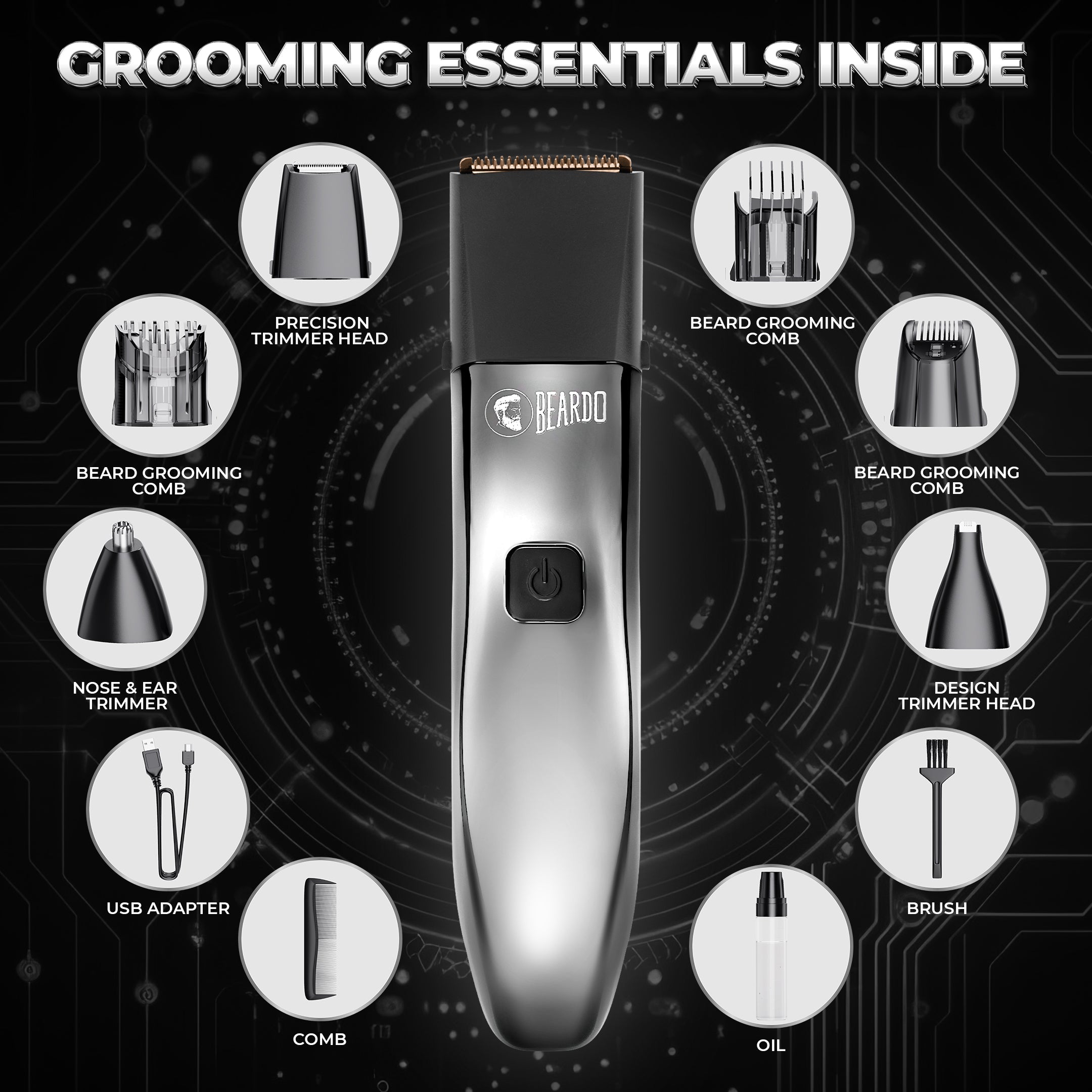 Beardo Chrome Beast Grooming Kit - Image 3 - Buy from Indicrest