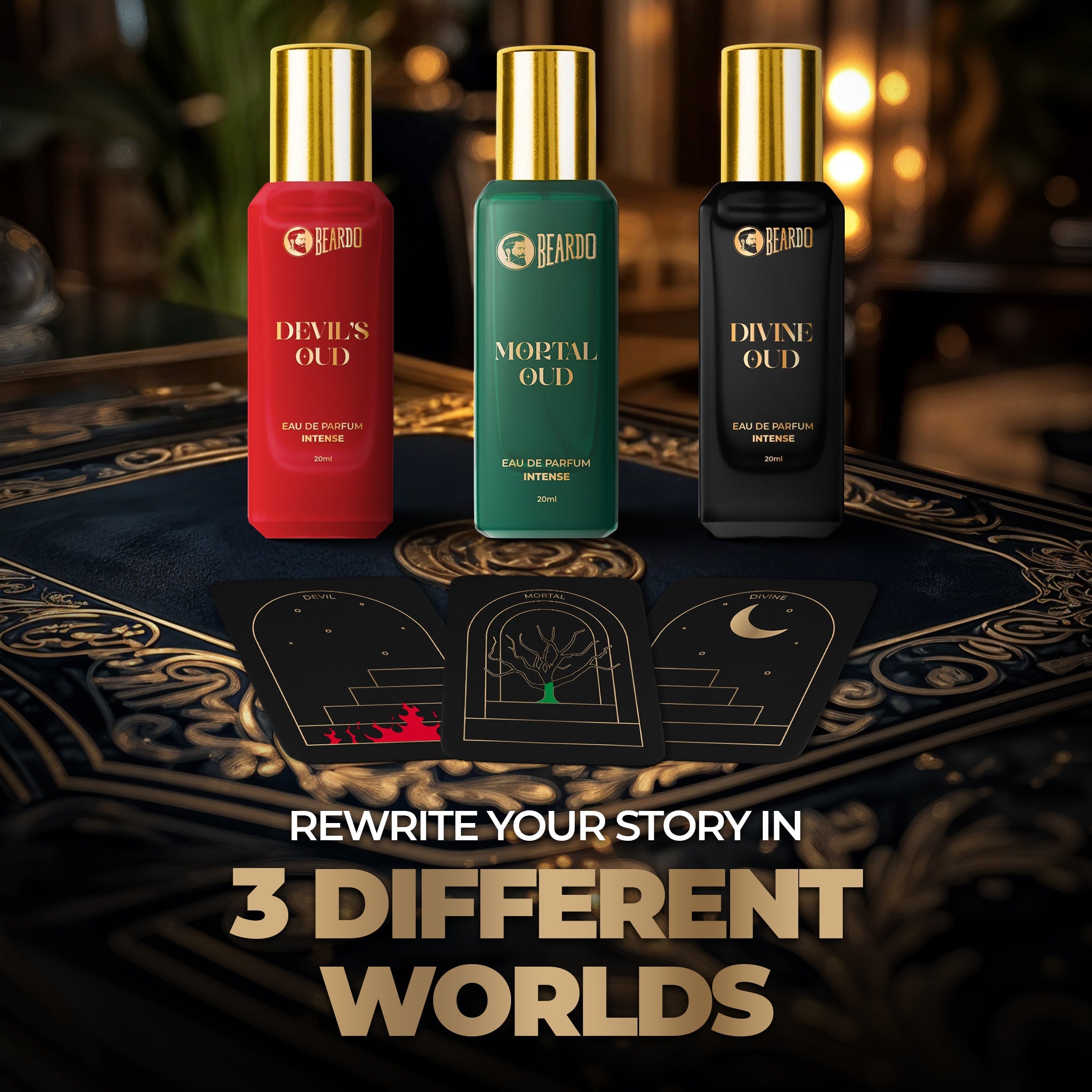 Beardo Three Worlds of Oud Luxury Perfume Giftset 20ml X 3 - Image 2 - Buy from Indicrest