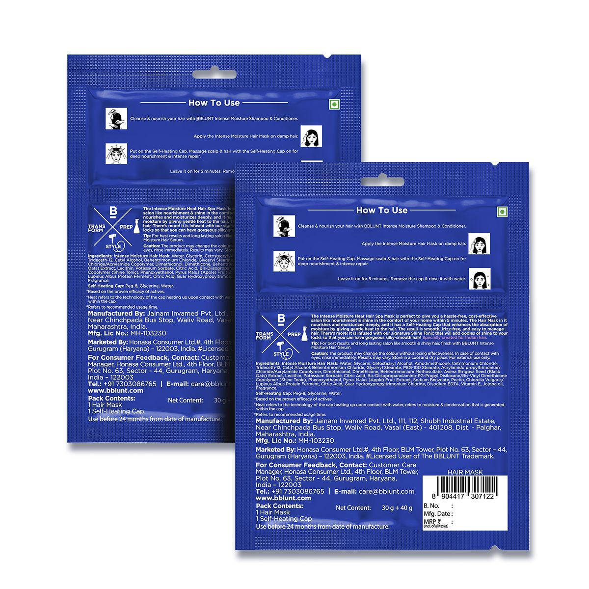 Bblunt Intense Moisture Heat Hair Spa Mask with Jojoba Oil & Vitamin E for SalonLike Hair Spa at Home, 70g, Pack of 2 - Image 15 - Buy from Indicrest