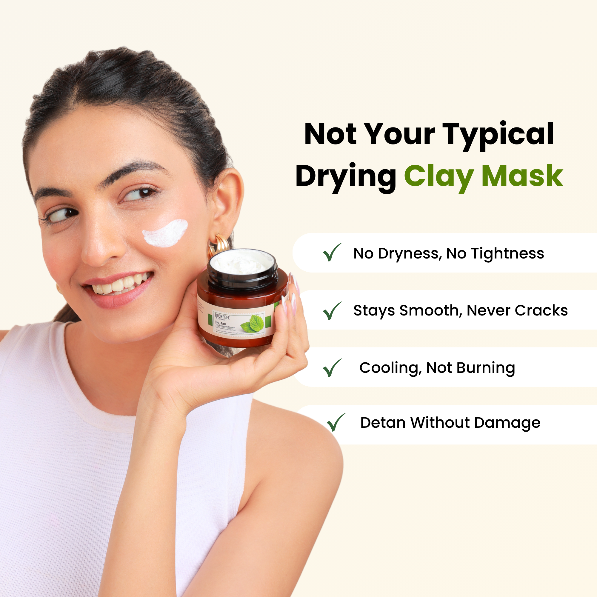 De-Tan Cream | Brightens & Evens Skin | Kojic Acid & Alpha Arbutin | 100g - Image 3 - Buy from Indicrest