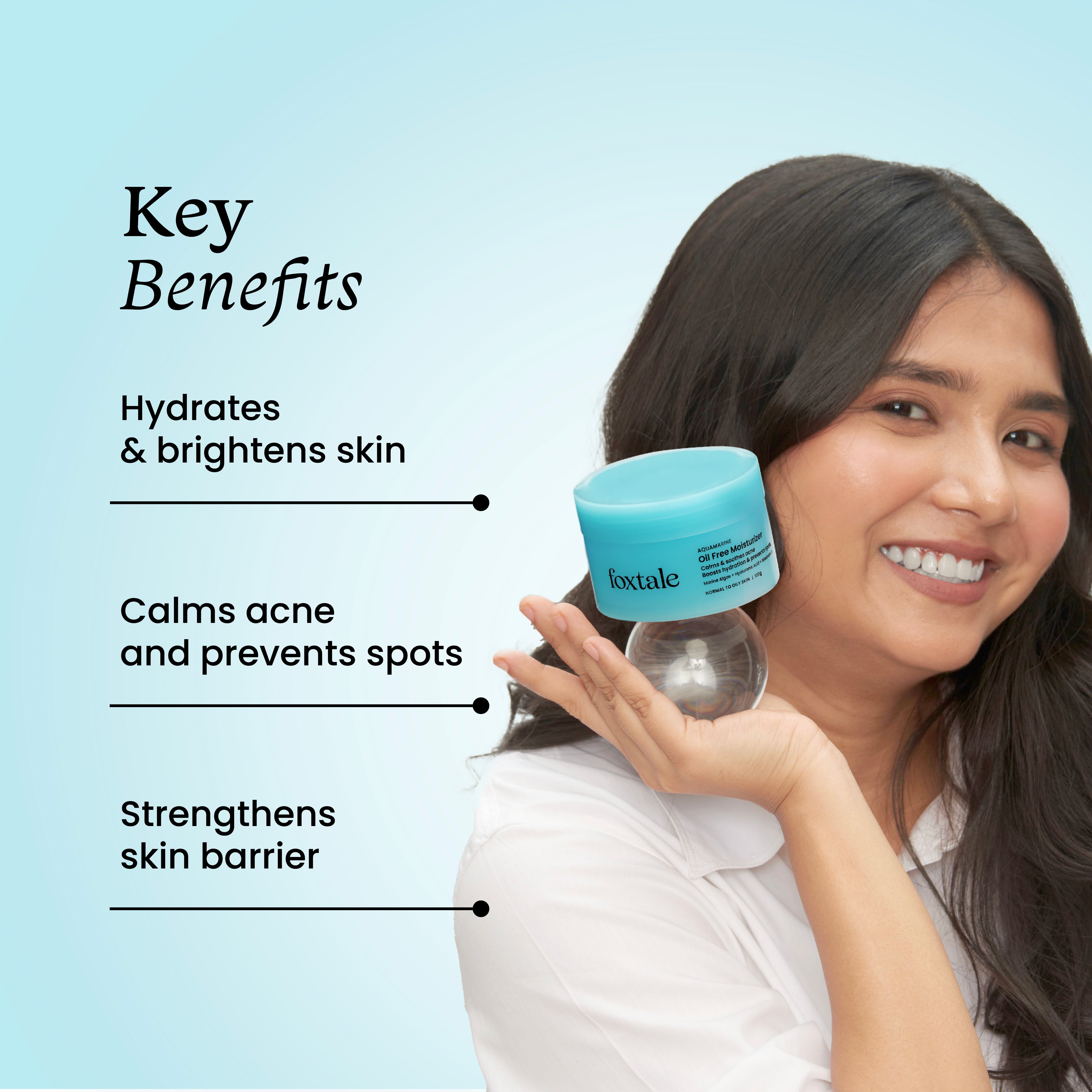 Foxtale Oil Free Moisturizer Hydrates, calms & brightens oily & acne-prone skin | 100 ml - Image 2 - Buy from Indicrest