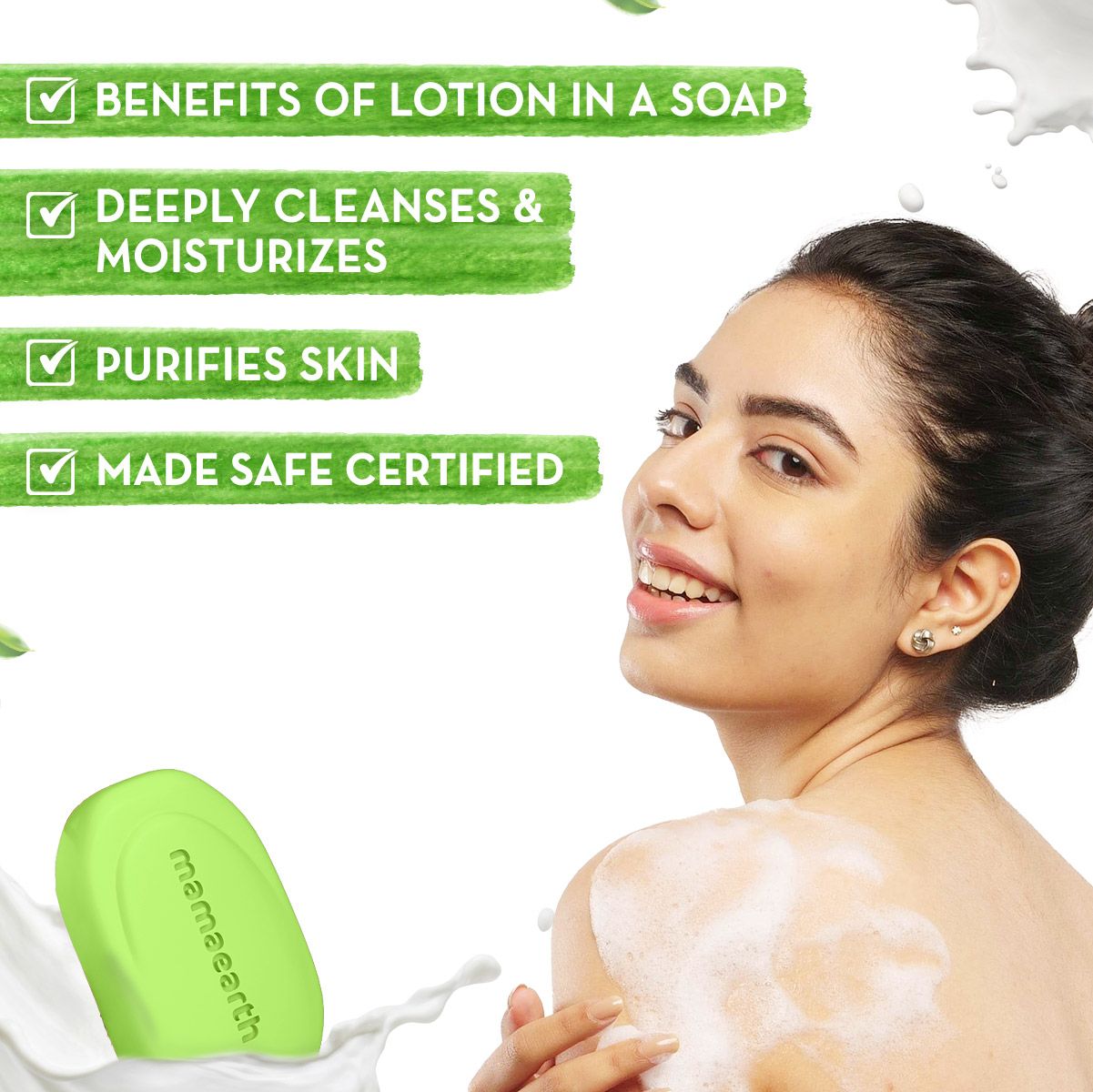 Mamaearth Neem Moisturizing Lotion Soap (3 + 1 Free) (125 g x 4) - Image 2 - Buy from Indicrest