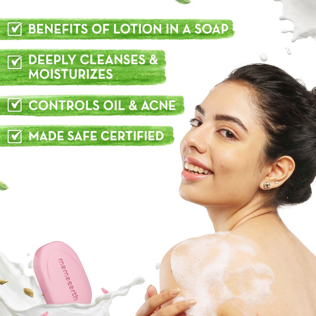 Mamaearth Multani Mitti Moisturizing Lotion Soap (3 + 1 Free) (125g x 4) - Image 2 - Buy from Indicrest