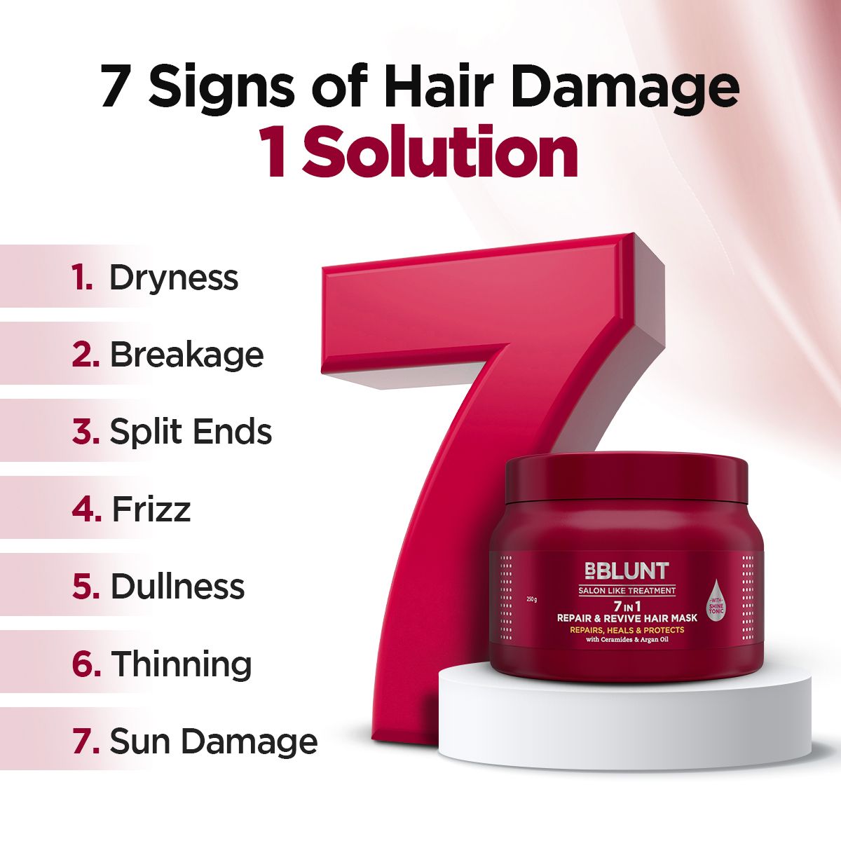 Bblunt 7 in 1 Repair & Revive Hair Mask for Upto 100% Damage Repair, 250g, Pack of 2 X 120g - Image 3 - Buy from Indicrest