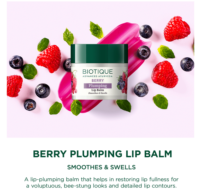 Biotique Berry Plumping Lip Balm, 12g - Image 3 - Buy from Indicrest