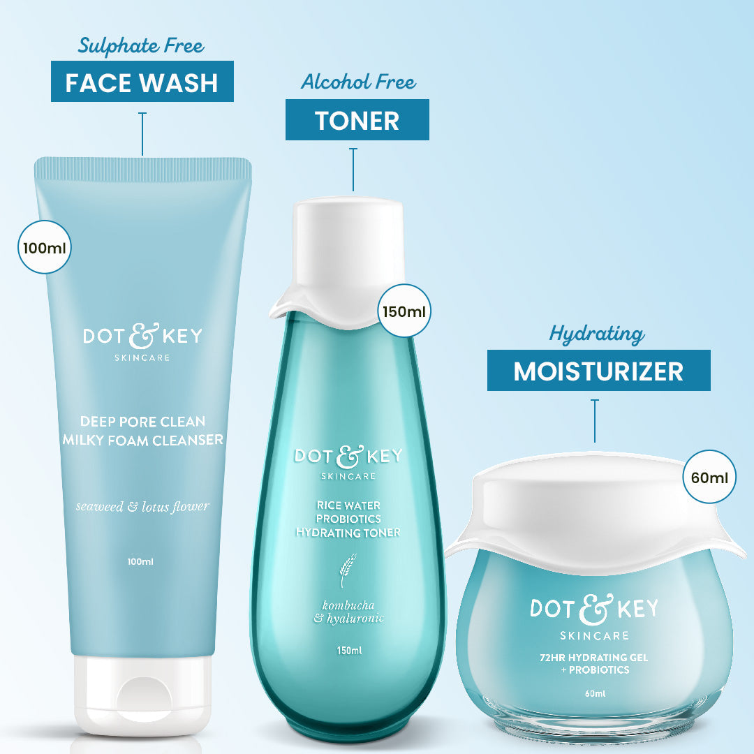 Dot & Key All Day Hydration CTM Essentials, (60ml+100ml+150ml)