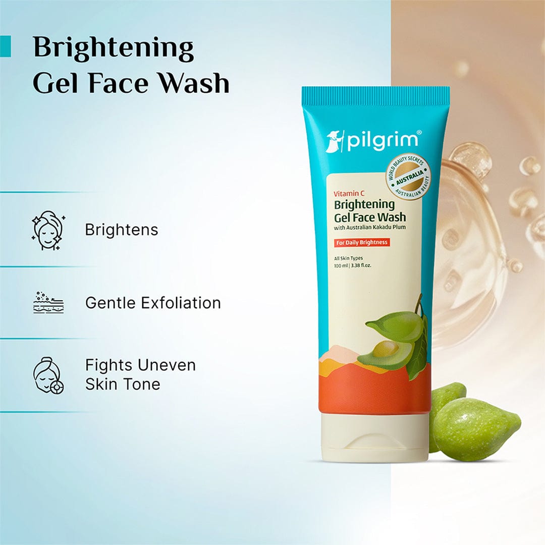Pilgrim Vitamin C Brightening Trio, Face Wash 100ml + Face Serum 30ml + Sunscreen 45ml - Image 2 - Buy from Indicrest