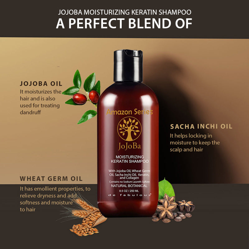 De Fabulous Amazon Series Jojoba Moisturizing Keratin Shampoo, 250ml - Image 2 - Buy from Indicrest