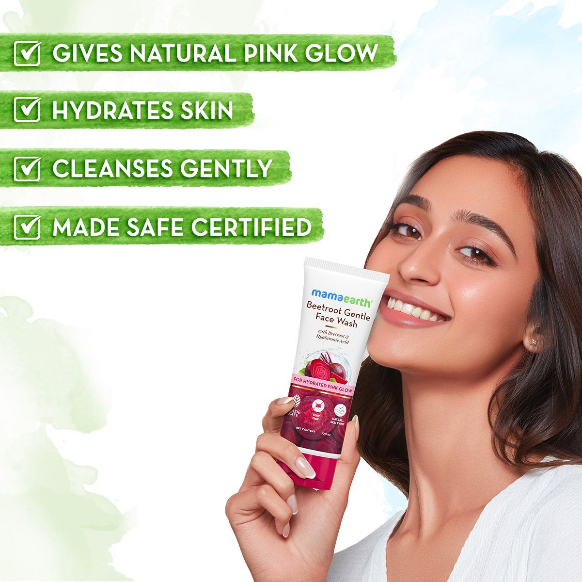 Mamaearth Beetroot Gentle Face Wash With Beetroot & Hyaluronic Acid, 100ml - Image 2 - Buy from Indicrest