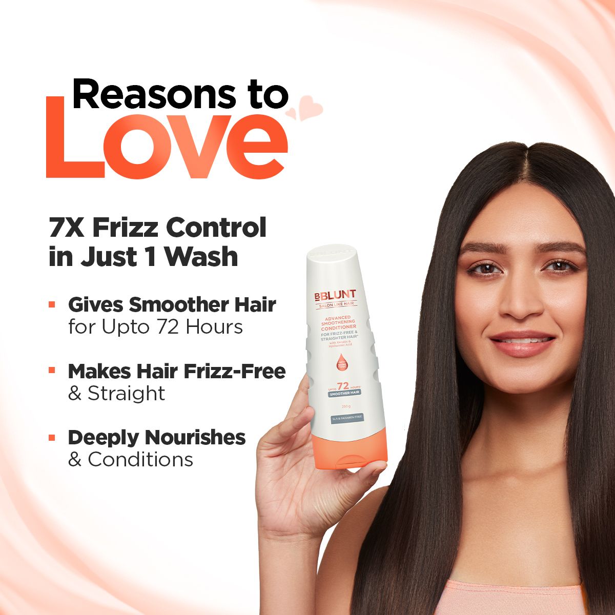 Bblunt Advanced Smoothening Conditioner with Keratin & Hyaluronic Acid, 250g, Pack of 3 X 250g - Image 3 - Buy from Indicrest