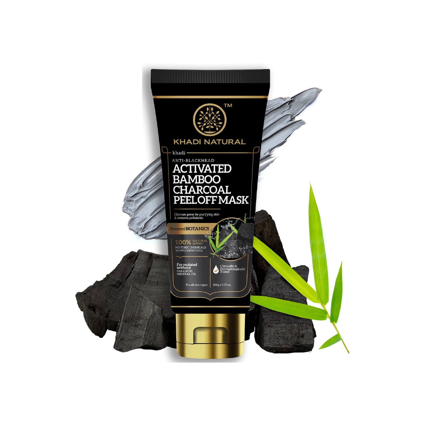 Khadi Natural Activated Bamboo Charcoal Peel Off Mask - 100gm - Image 6 - Buy from Indicrest