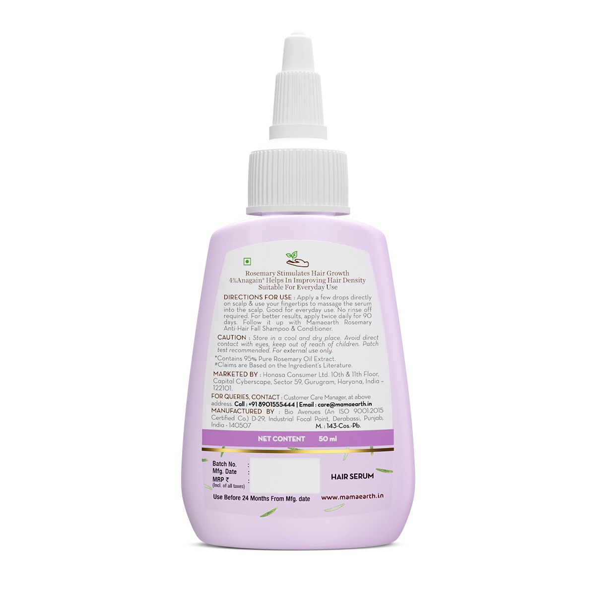Mamaearth Rosemary Hair Growth Scalp Serum with 95% Pure Rosemary Oil Extract & 4% Anagain, 50ml - Image 9 - Buy from Indicrest