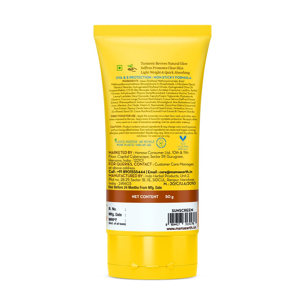 Mamaearth Ubtan Detan Sunscreen With Turmeric & Saffron For Sun Protection, 50g - Image 7 - Buy from Indicrest
