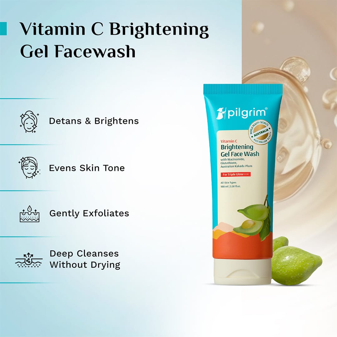 Pilgrim Vitamin C Glow Power Duo, Face Wash 100ml + Serum 30ml - Image 2 - Buy from Indicrest
