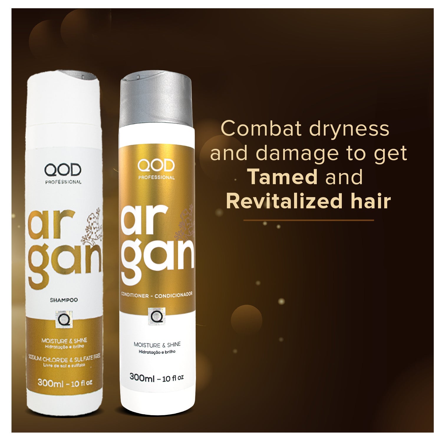 QOD Argan Oil Shampoo and Conditioner, 300ml - Combo