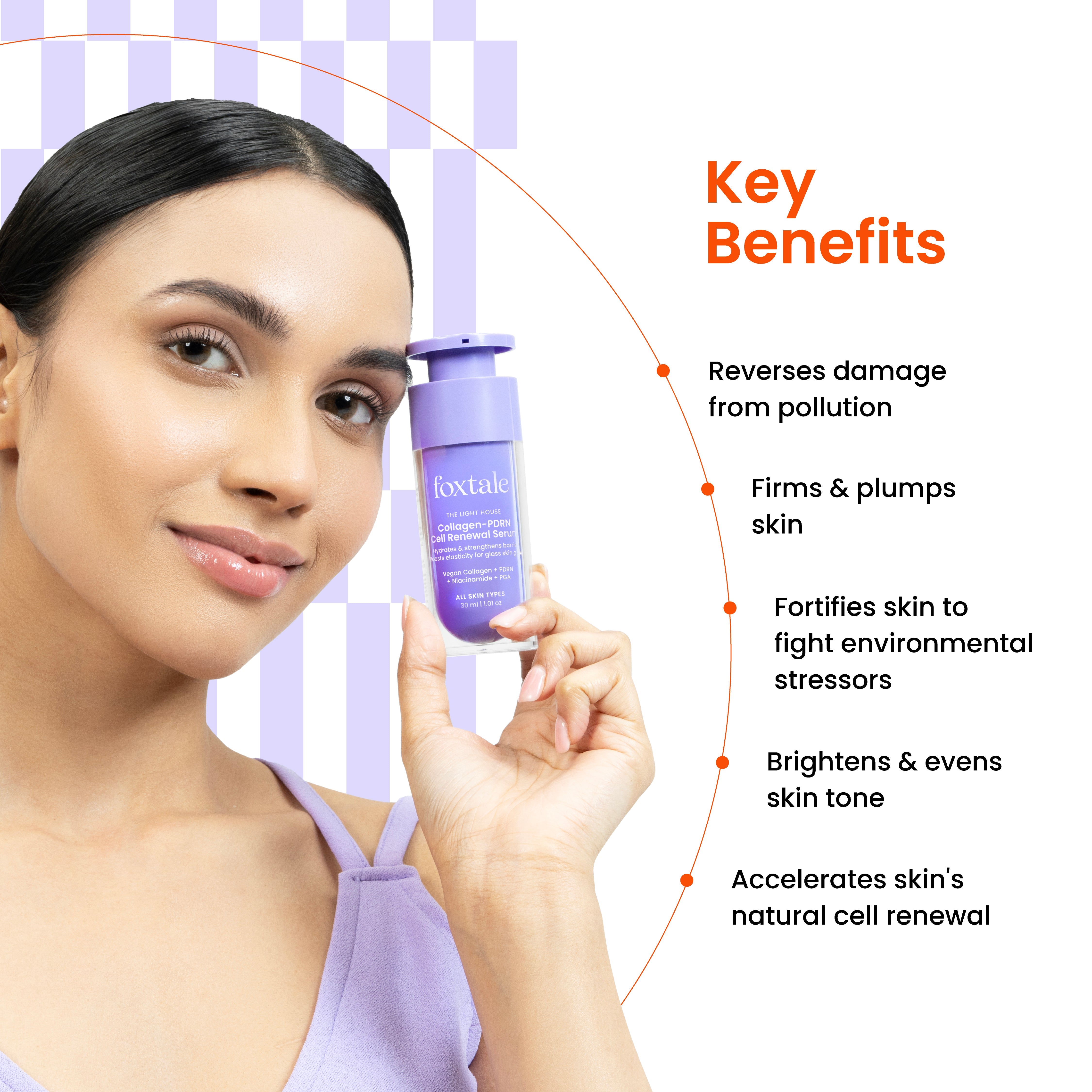Foxtale Cell Renewal Collagen-PDRN Serum Increases cell renewal cycle for firm & radiant skin | 30ml - Image 2 - Buy from Indicrest
