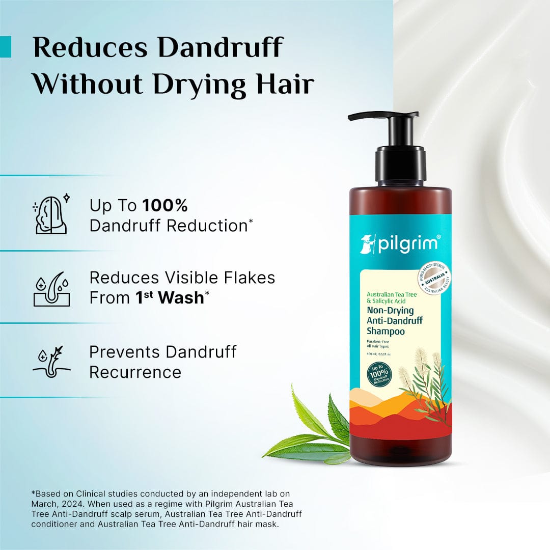Pilgrim Australian Tea Tree Non-Drying Anti-Dandruff Shampoo, 200ml - Image 7 - Buy from Indicrest