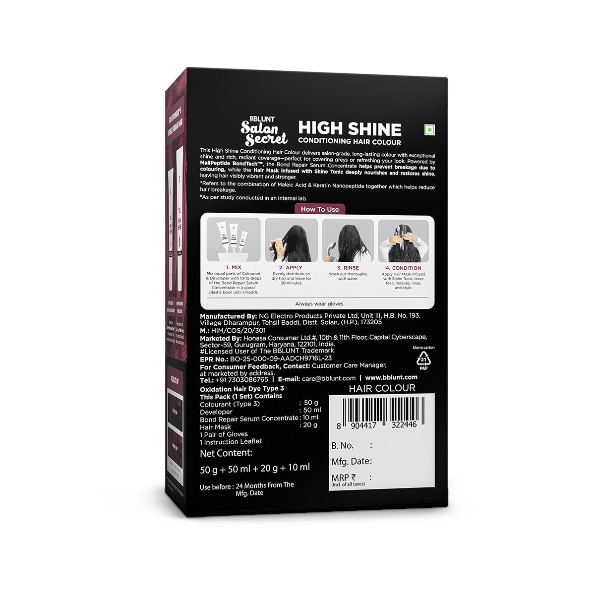 Bblunt High Shine Conditioning Hair Colour, Wine Burgundy Shade 4.20 - Image 15 - Buy from Indicrest
