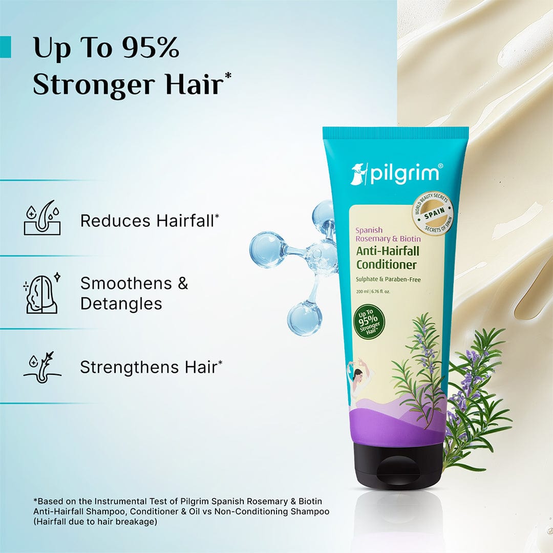 Pilgrim Spanish Rosemary & Biotin Anti-Hairfall Conditioner, 200ml - Image 3 - Buy from Indicrest