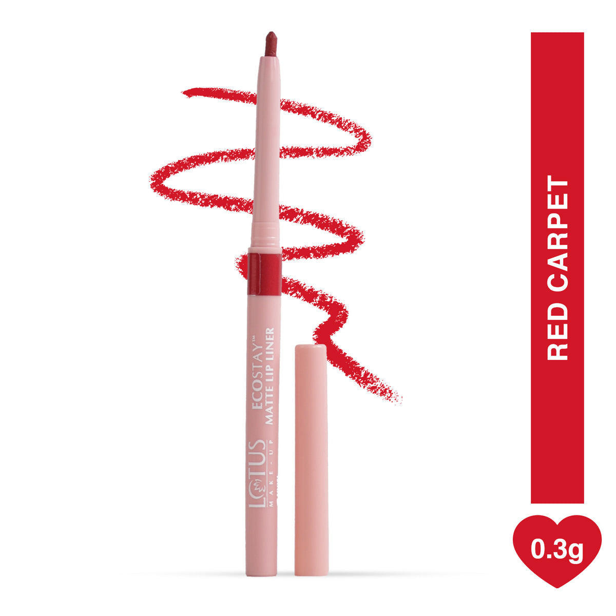 Lotus Herbals Make-Up Ecostay Matte Lip Liner, Red Carpet, 0.3g