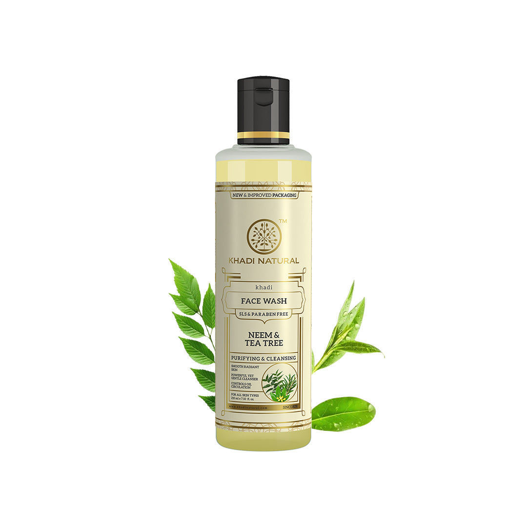 Khadi Natural Neem & Tea Tree Face Wash SLS & Paraben Free - 210ml - Image 6 - Buy from Indicrest