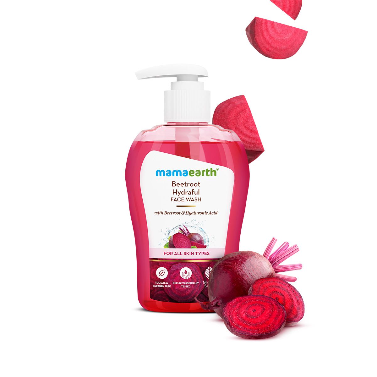 Mamaearth Beetroot Hydraful Face Wash With Beetroot & Hyaluronic Acid, 250ml - Image 2 - Buy from Indicrest