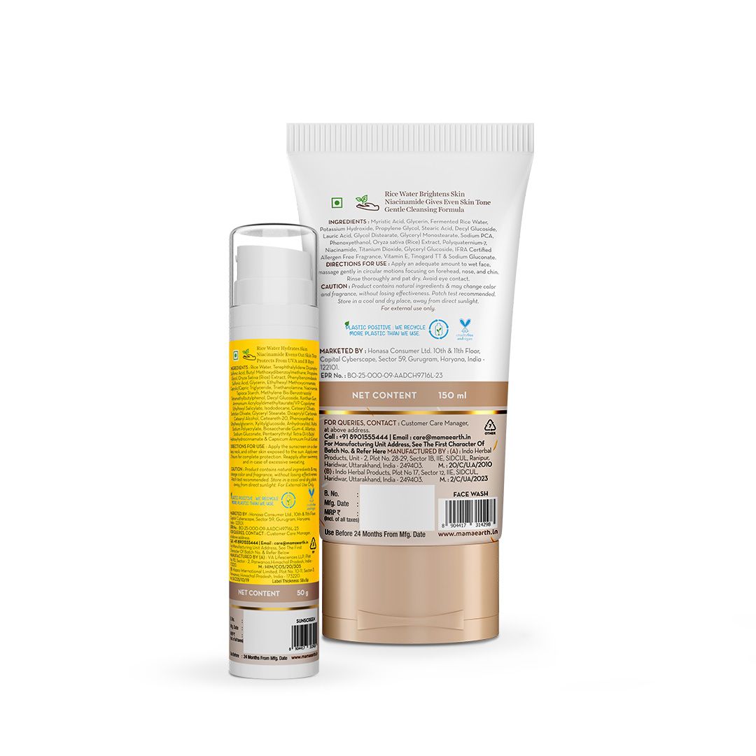 Mamaearth Rice Glass Skin Glow Starter Pack with Rice Water & Niacinamide for Glass Skin Glow - Image 2 - Buy from Indicrest