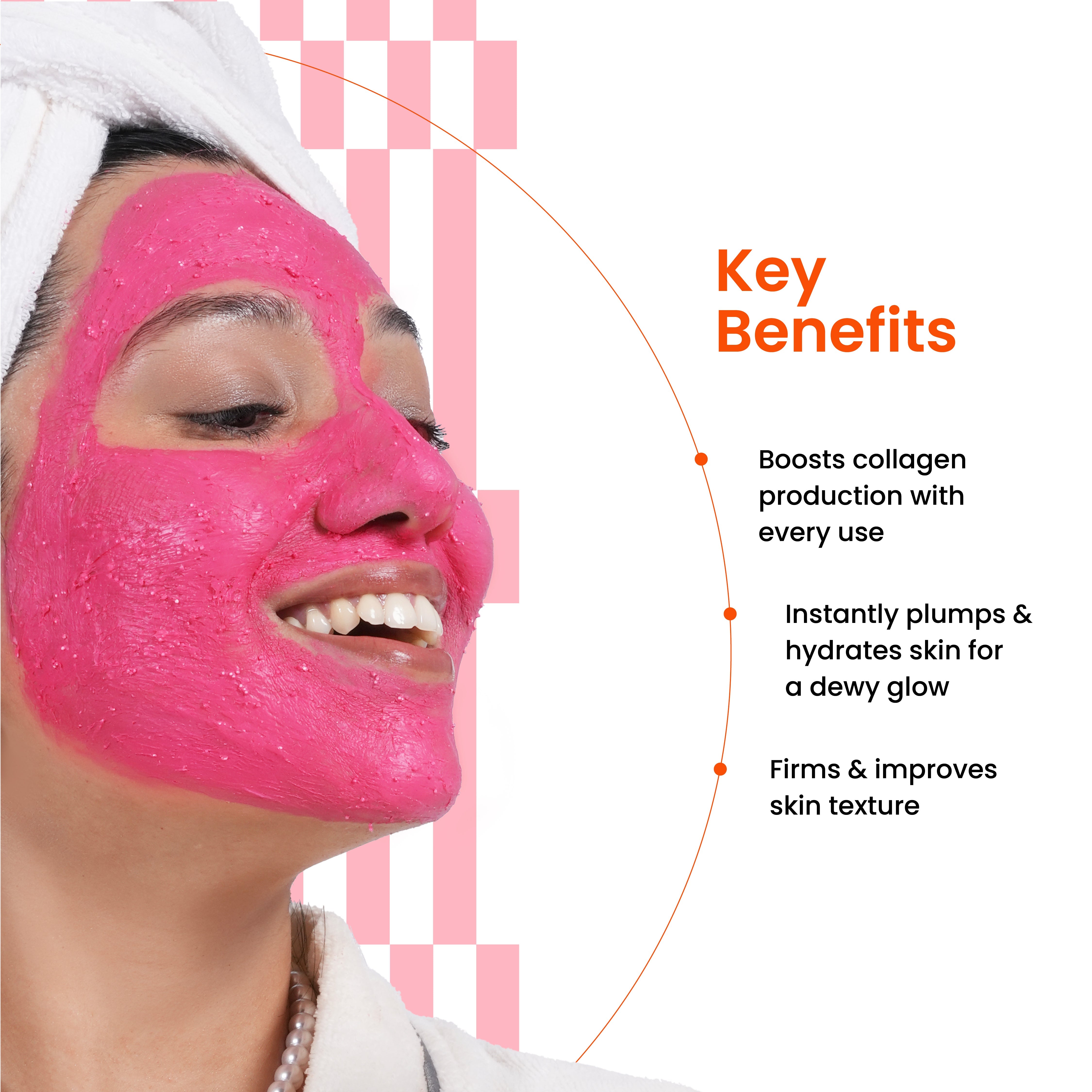 Foxtale Cherry-Collagen Clay Mask Boosts collagen for plump, hydrated & firm skin | 75g - Image 2 - Buy from Indicrest