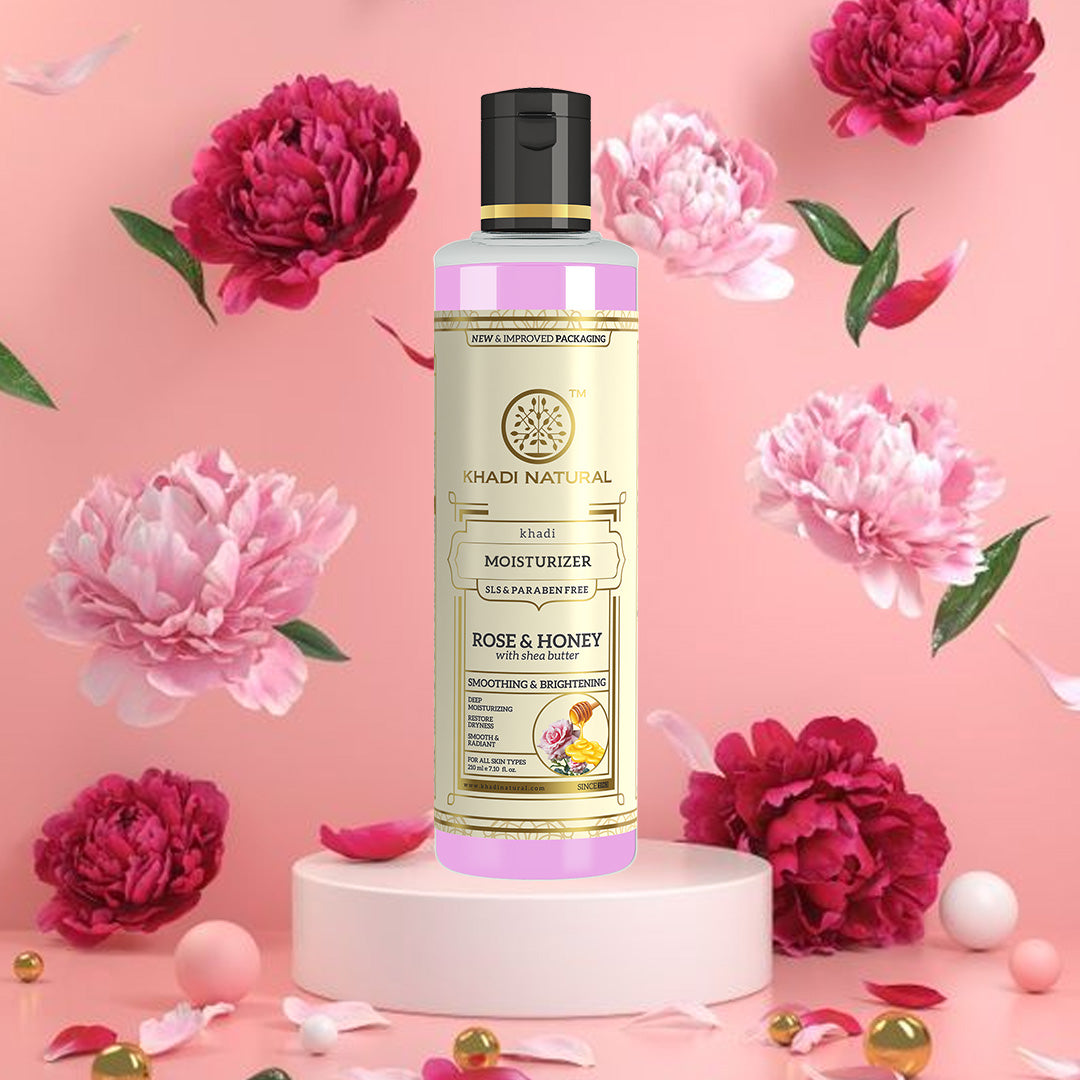 Khadi Natural Rose & Honey Moisturiser SLS & Paraben Free - 210ml Sale - Image 6 - Buy from Indicrest