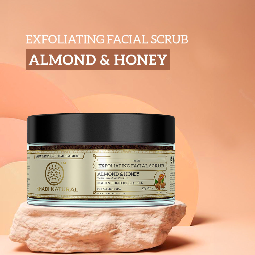Khadi Natural Almond & Honey Exfoliating Facial Scrub - 100gm Sale - Image 7 - Buy from Indicrest
