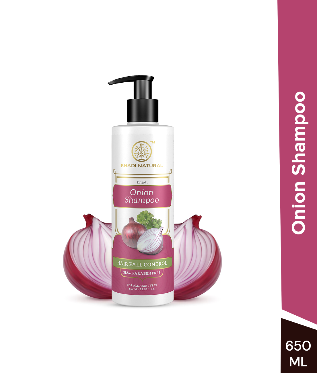Khadi Natural Onion Shampoo For Hair Fall Control SLS & Paraben Free – 650ml - Image 7 - Buy from Indicrest