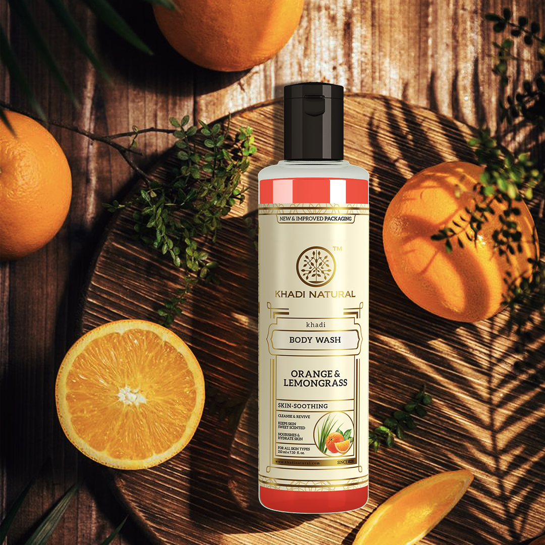 Khadi Natural Orange and Lemongrass Body Wash - 210ml - Image 7 - Buy from Indicrest